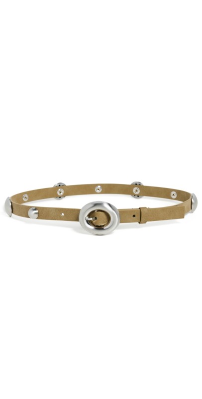 Apparis Jagger Sans Leather Dome Belt Sepia