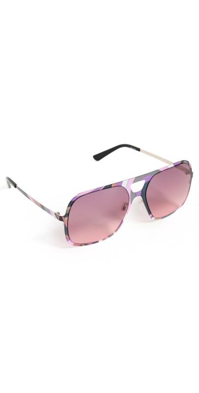 Pucci Aviator Sunglasses Animal Print/Gradient Bordeaux