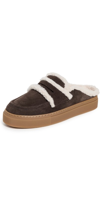 Inuikii Wool Mules Dark Brown