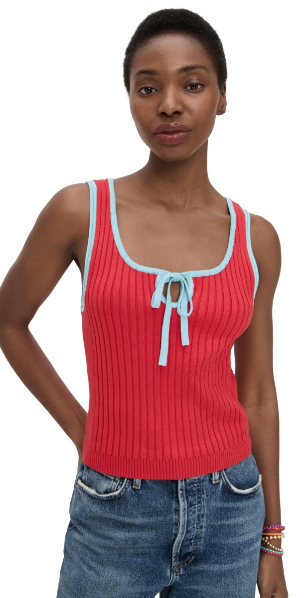 Free People All Star Sweater Tank Atlas Red Combo