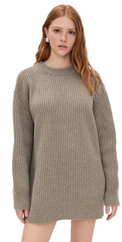 MM6 Maison Margiela Crewneck Sweater Dress Beige
