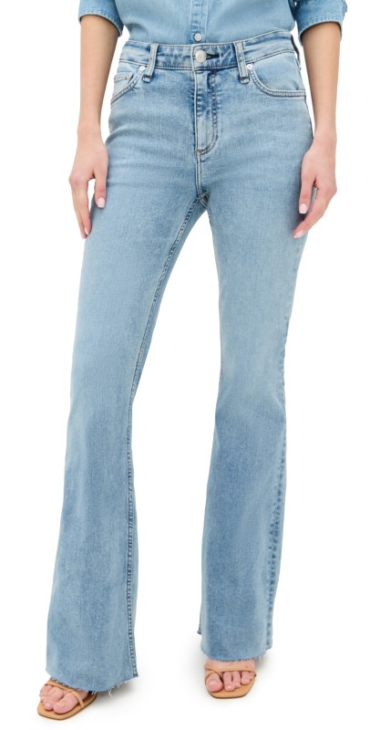 rag & bone Flexi Dahlia Mid-Rise Full Length Flare Jeans Monterosso