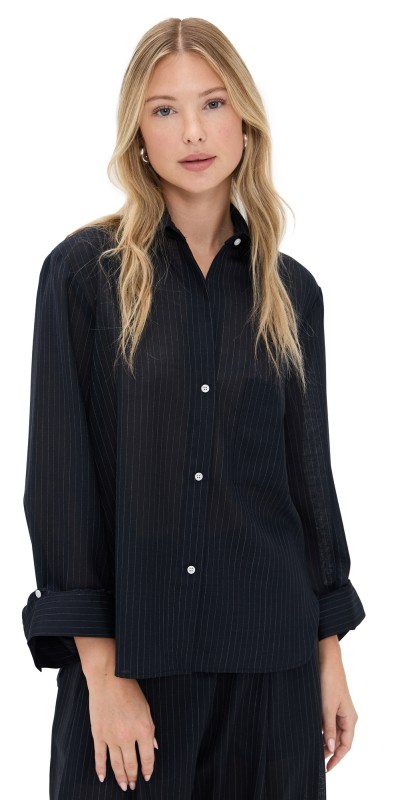 TWP Next Morning Buttondown MIDNIGHT / WHITE