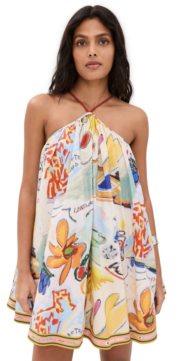 ALÉMAIS La Charrasca Halter Mini Dress Multi