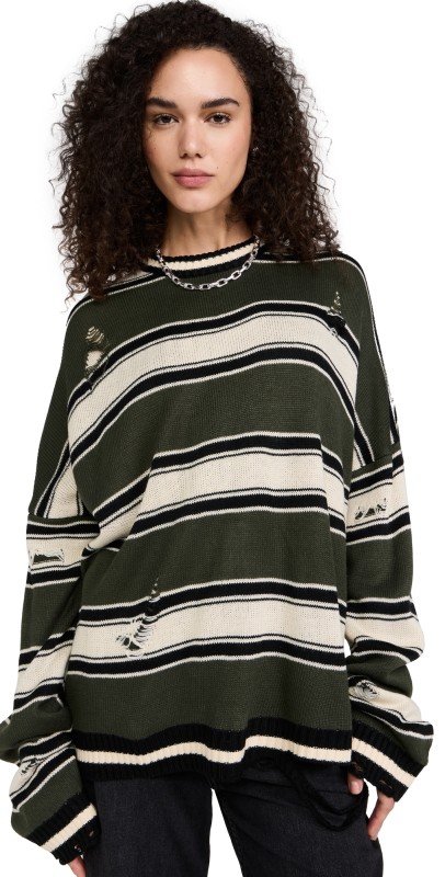 Ragged Priest In Line Knit Sweater Multi