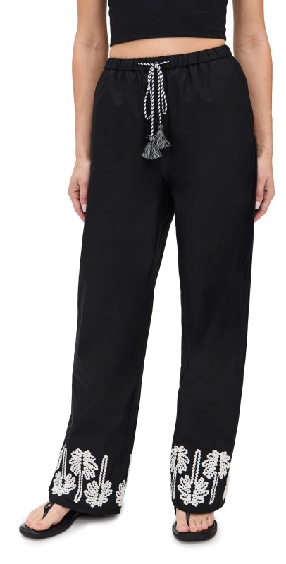 RAILS Emmie Pants Black Ivory Palm Trees