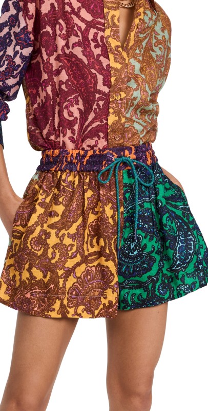 Zimmermann Tiggy Spliced Shorts Spliced Paisley