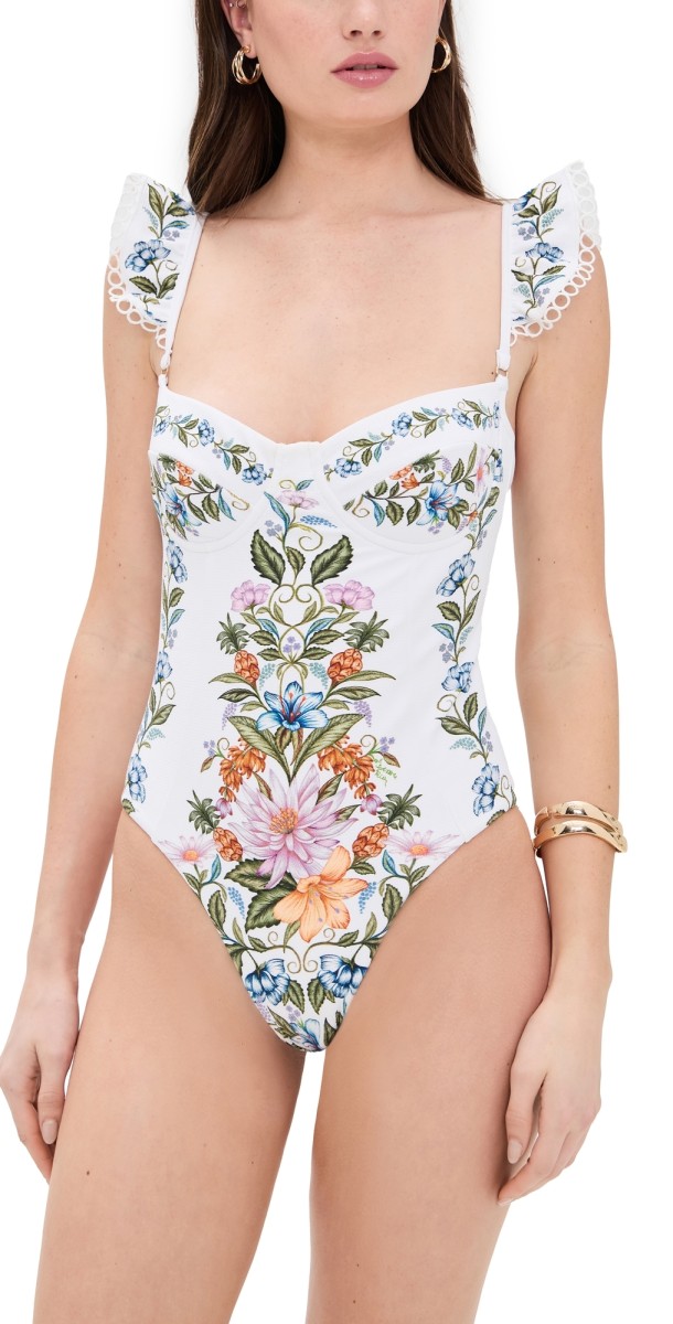 FARM Rio Sweet Bloom Bouquet One Piece Sweet Bloom Bouquet Off-White