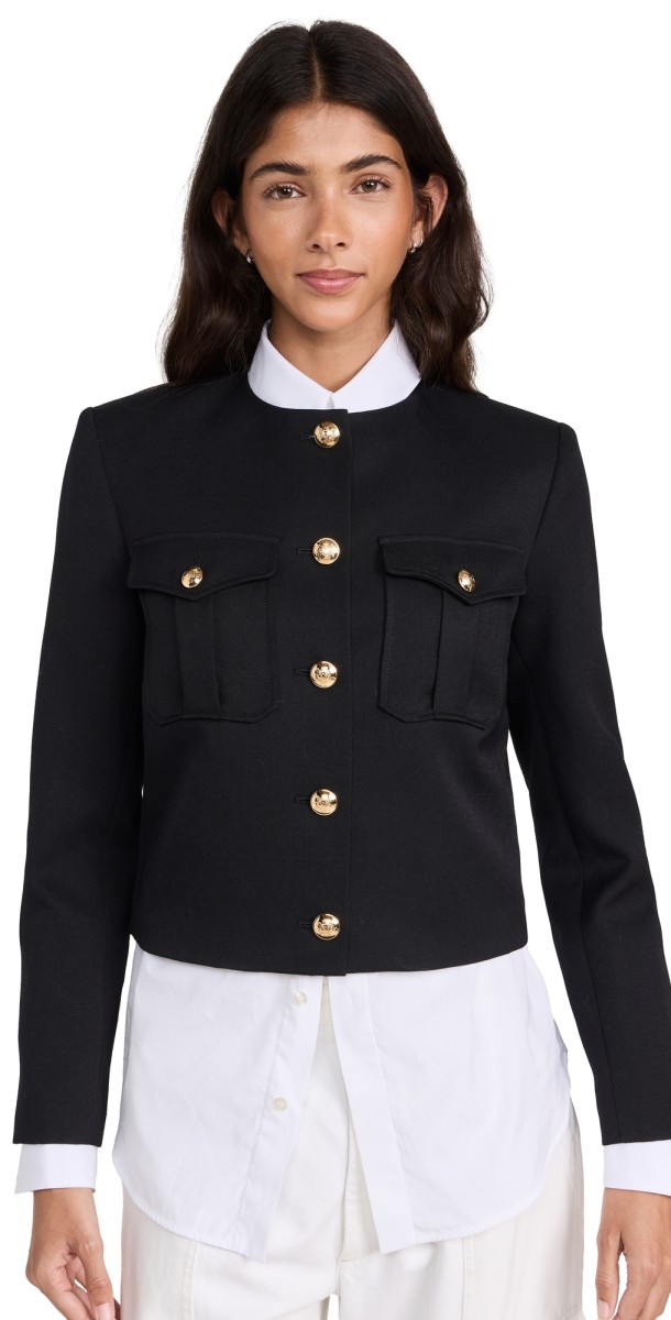 Nili Lotan Maurine Cropped Jacket Black