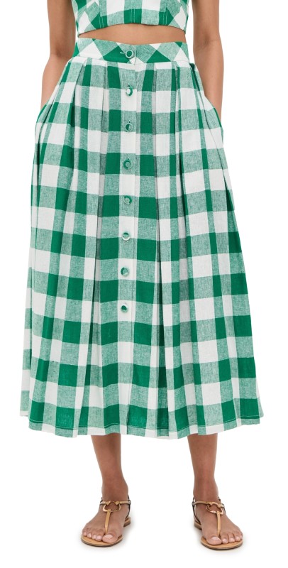 Hunter Bell Eva Skirt Emerald Check