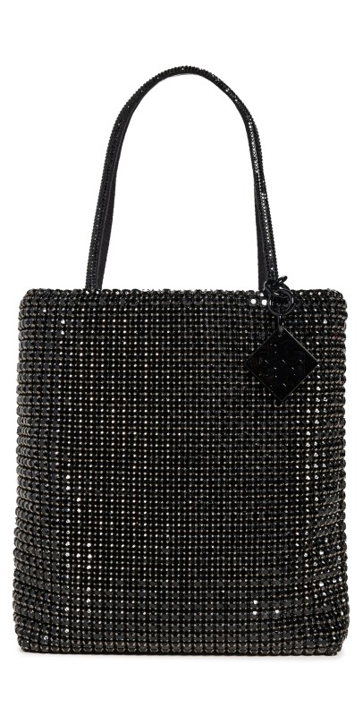 Tory Burch Night Owl Crystal Embellished Mini Tote Black