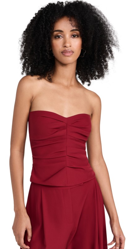 The Sei Pleat Bustier Top Garnet