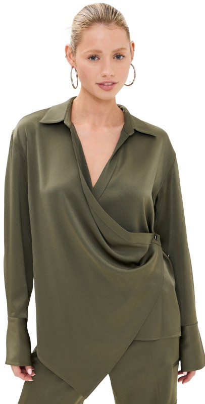 Helmut Lang Wrap Relax Shirt Olive