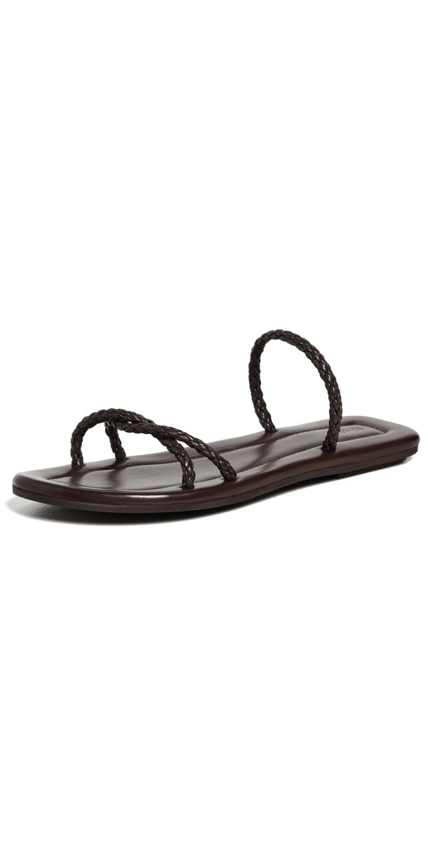 St. Agni Woven Rope Slides Chocolate