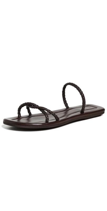 St. Agni Woven Rope Slides Chocolate