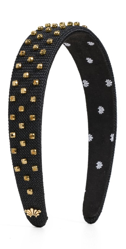 Lele Sadoughi Burlap Bessette Headband Crystal Dorado