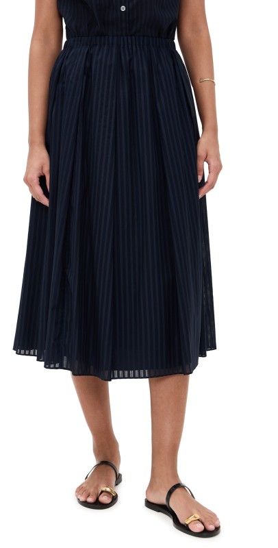 Theory Irregular Pleat Skirt White