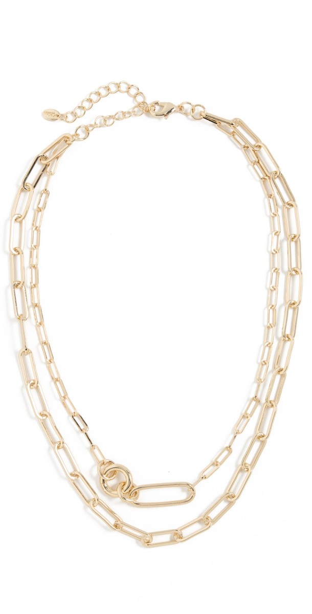 Argento Vivo Link with Elongated Toggle Layer Necklace Gold