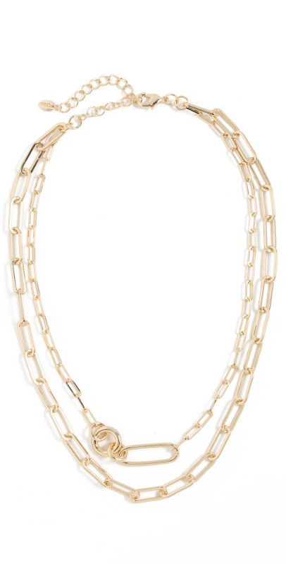 Argento Vivo Link with Elongated Toggle Layer Necklace Gold