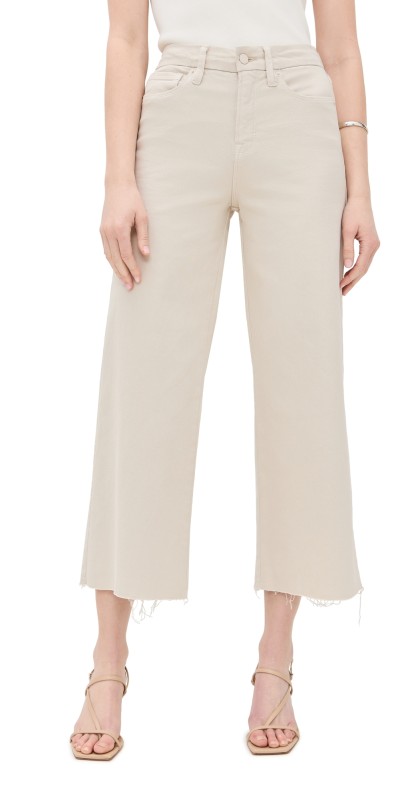 Good American Good Waist Palazzo Crop Jeans Bone001