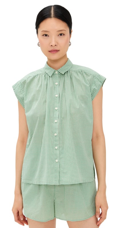 Birds of Paradis Della Shirt PISTACHIO GINGHA