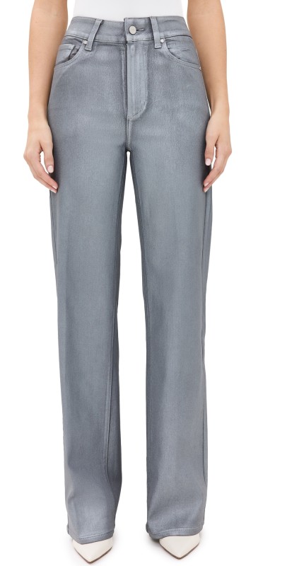 PAIGE Sasha Silver Shimmer Luxe Coating Jeans Silver Shimmer Luxe Coating