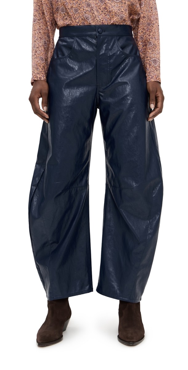 Hunter Bell Faux Leather Mabel Pants Dark Navy