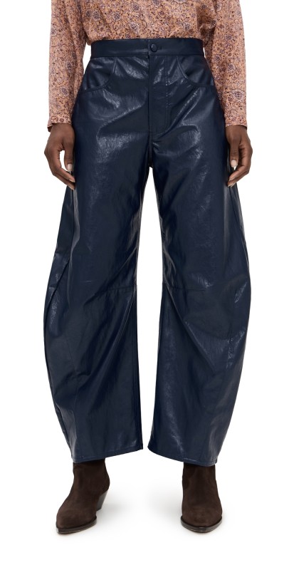 Hunter Bell Faux Leather Mabel Pants Dark Navy