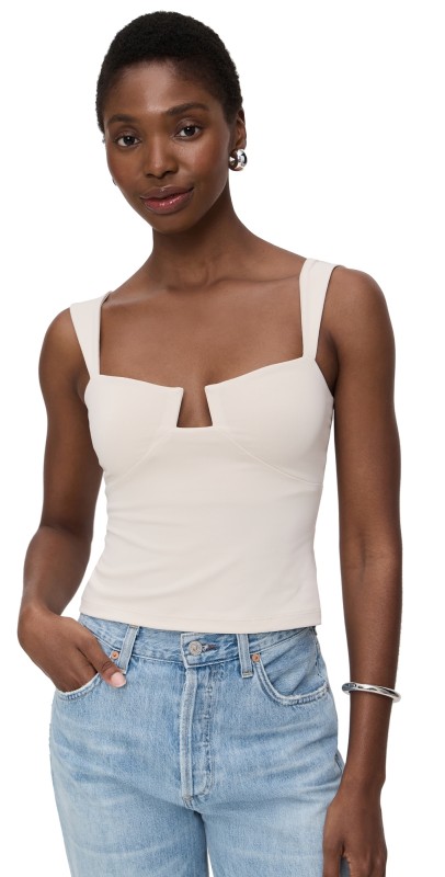 Susana Monaco Angle Wire Angle Strap Top 3 Blanched Almond
