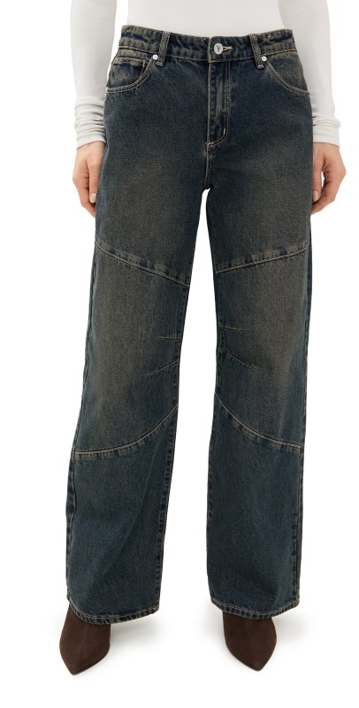 ABRAND 95 Baggy Panels Quinn Worn Jeans Tint Dark Blue