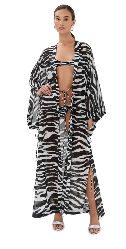 The Attico Caftan White/Black