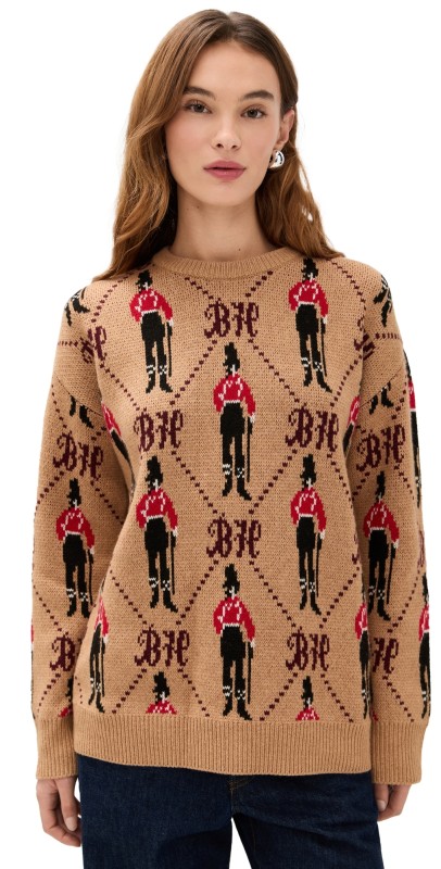 Lingua Franca Bowery Boy Crewneck Camel