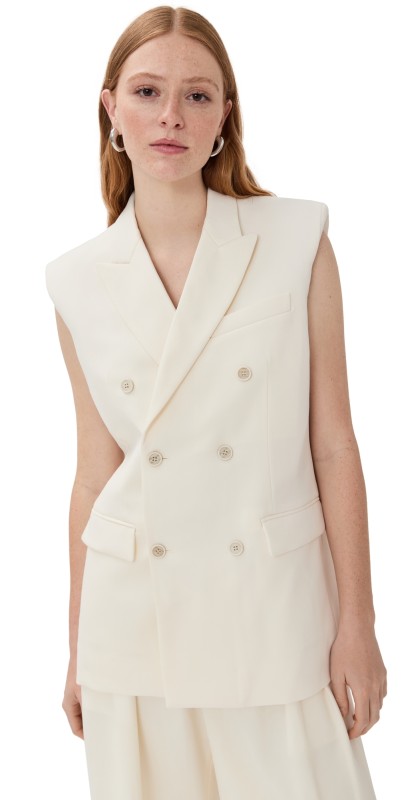 WARDROBE. NYC Double Breasted Vest Off White