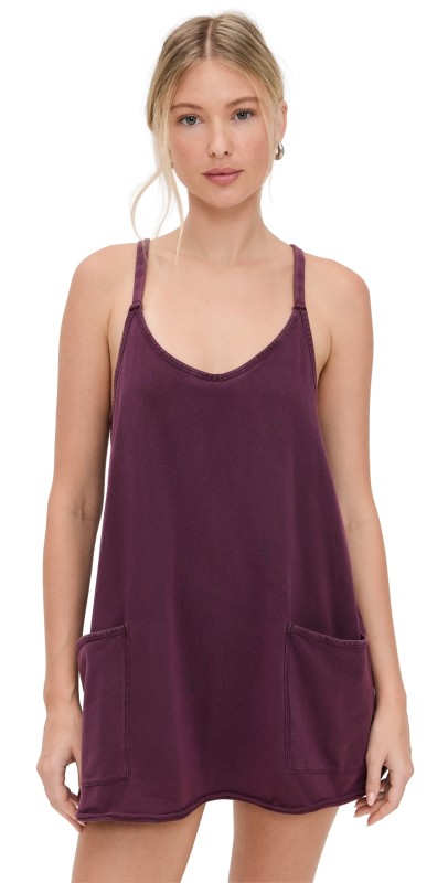 FP Movement Hot Shot Mini Dress Black Cherry