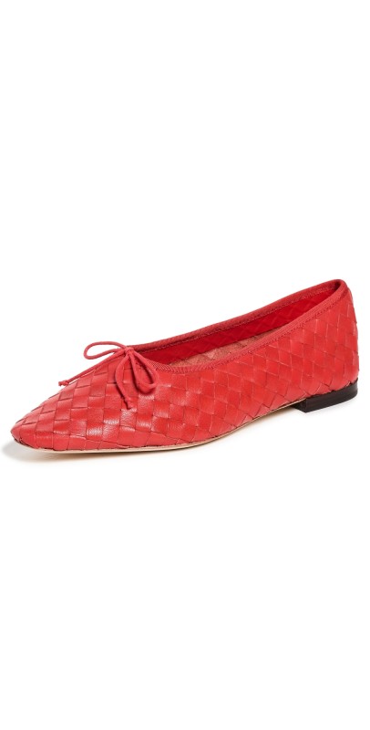 Loeffler Randall Landry Woven Flats Red