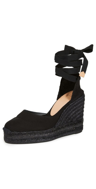 Castañer Carina Canvas Tall Espadrilles Black