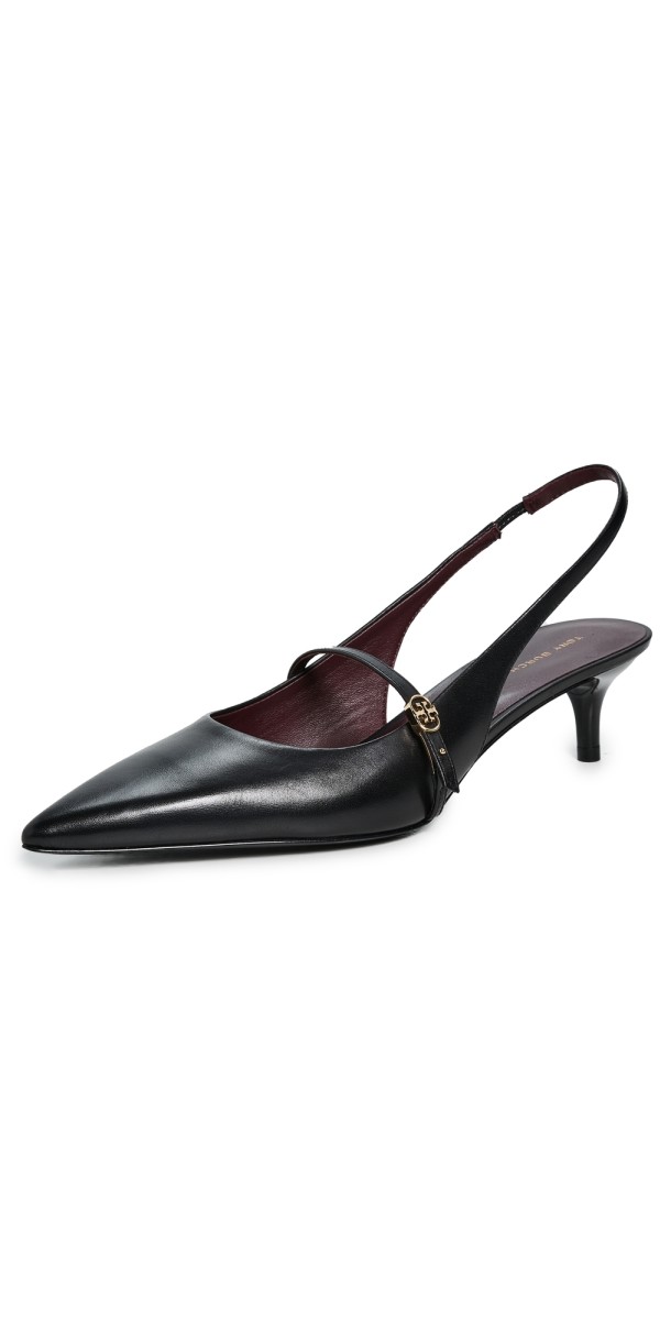 Tory Burch Double T Buckle Mary Jane Heels Perfect Black / Perfect Black