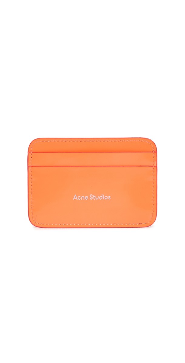 Acne Studios Leather Card Holder Neon Red