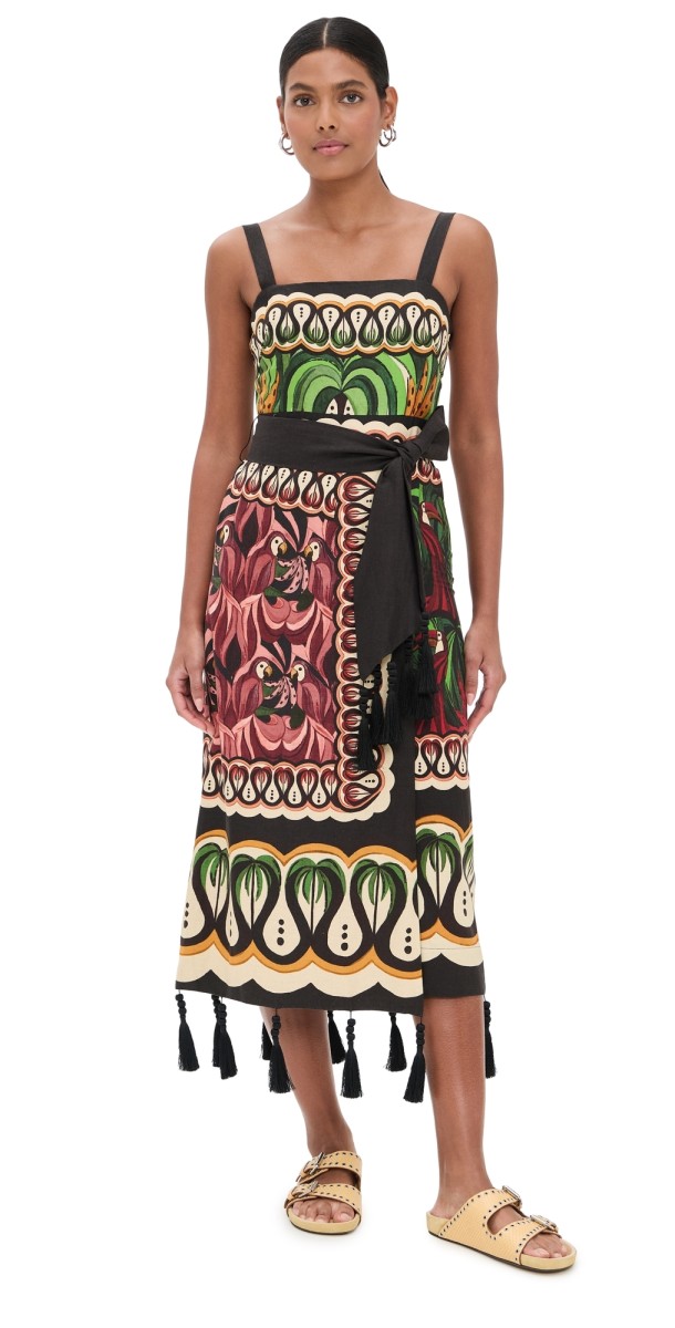 FARM Rio Coconut Tree Flow Scarf Dress Coconut Tree Flow Multicolor