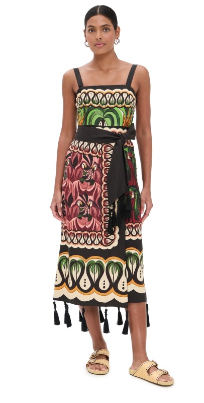 FARM Rio Coconut Tree Flow Scarf Dress Coconut Tree Flow Multicolor