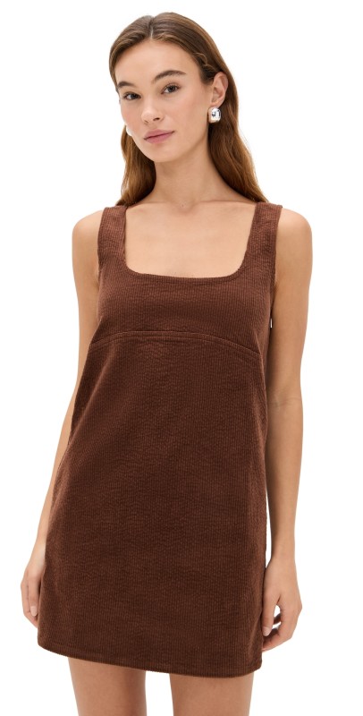 SIMONMILLER Sahara Corduroy Mini Dress Choco Brown