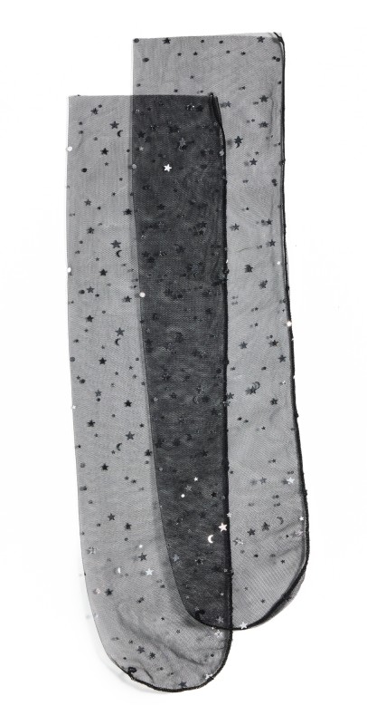 High Heel Jungle Starry Sky Tulle Socks Black