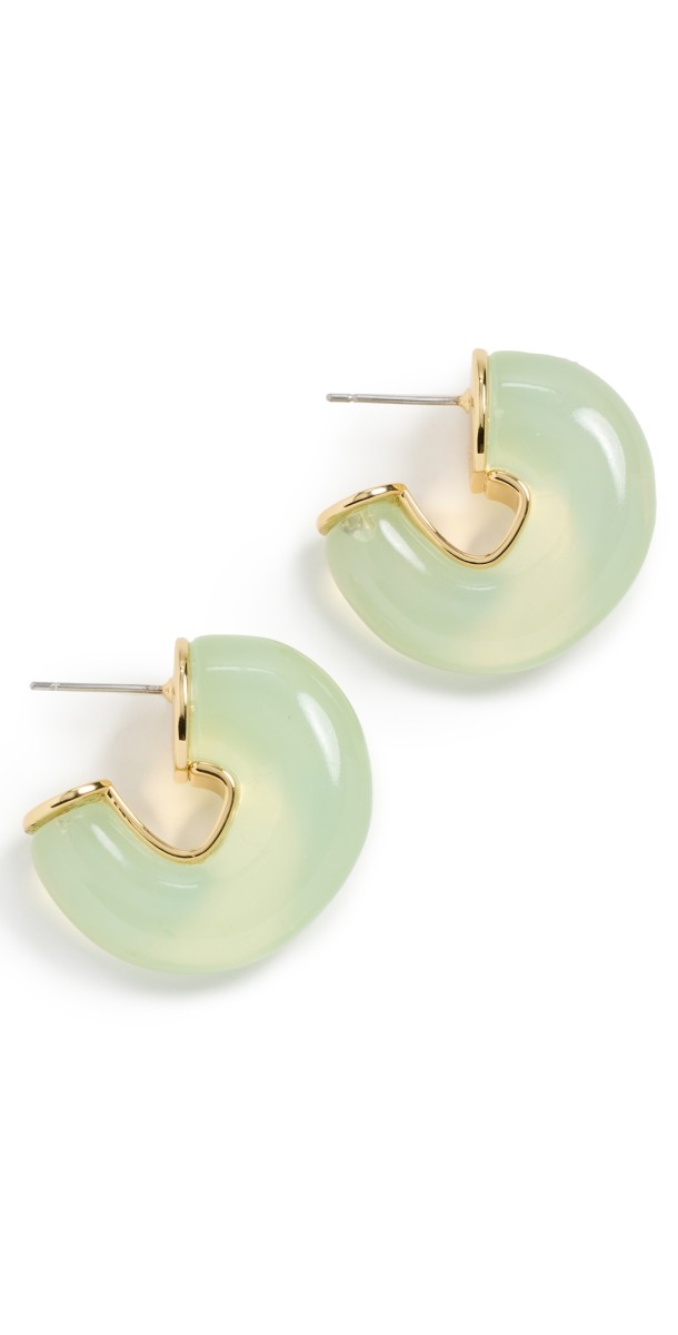 Lele Sadoughi Chunky Hoop Earrings August Peridot