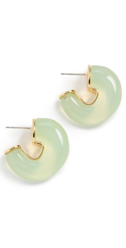 Lele Sadoughi Chunky Hoop Earrings August Peridot