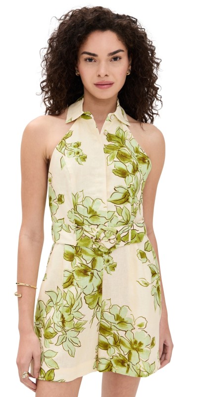 HEVRON Asha Romper Green Floral