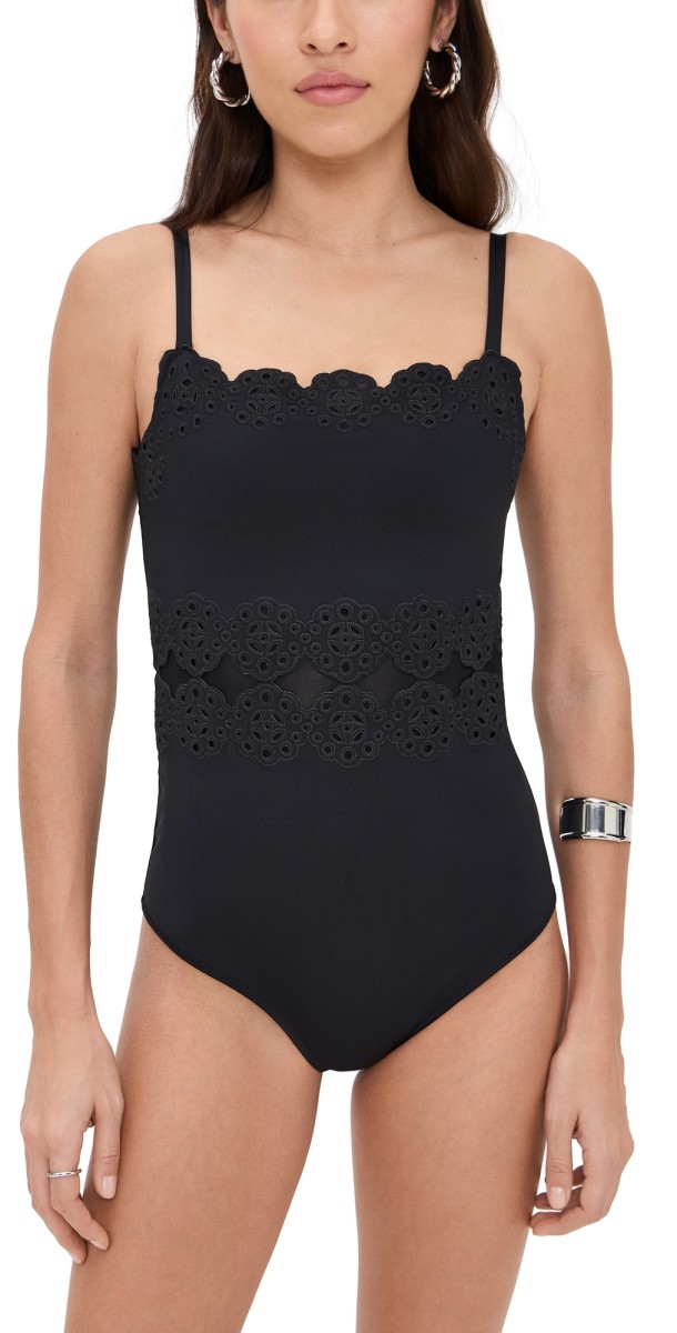 Sea Mae Scallop One Piece Black
