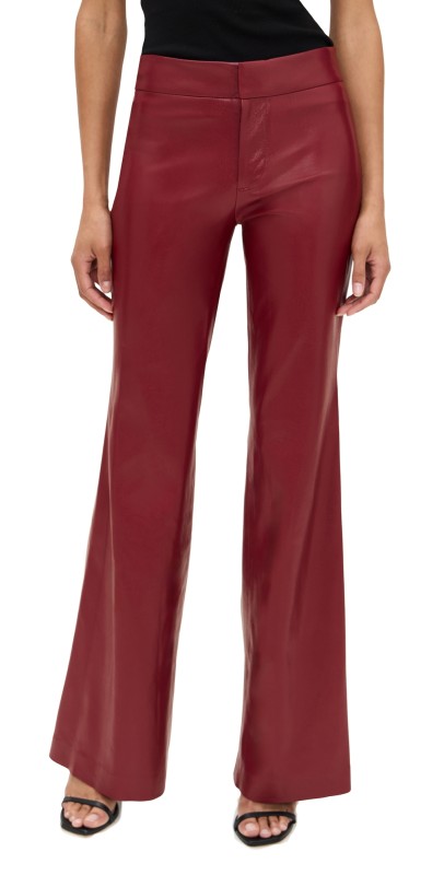 alice + olivia Andrew Vegan Leather Trousers Oxblood