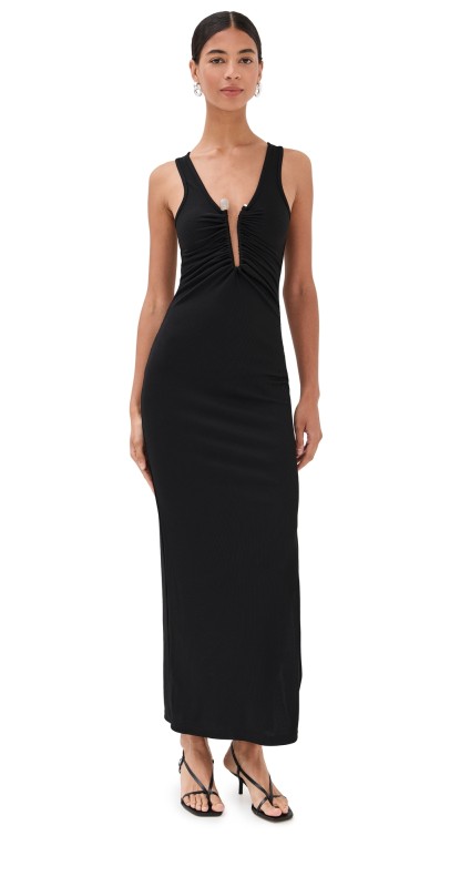 Christopher Esber Crystal Pin Tank Dress Black