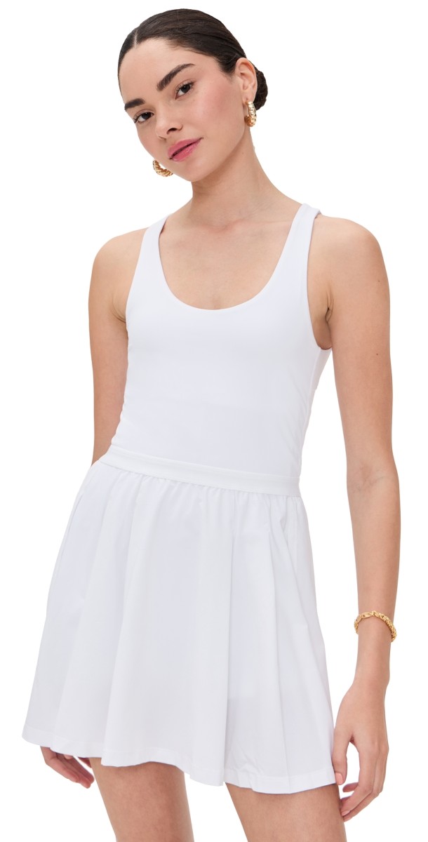 Beyond Yoga Score Pleated Dress True White