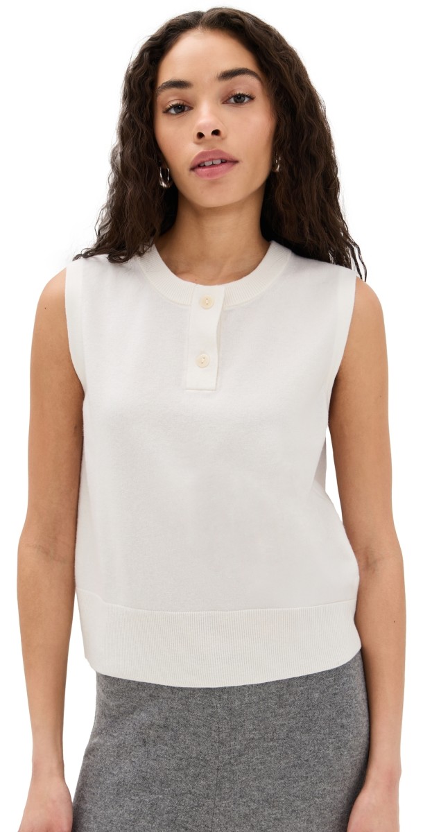 Vince Henley Crew Neck Shell Sky Steel